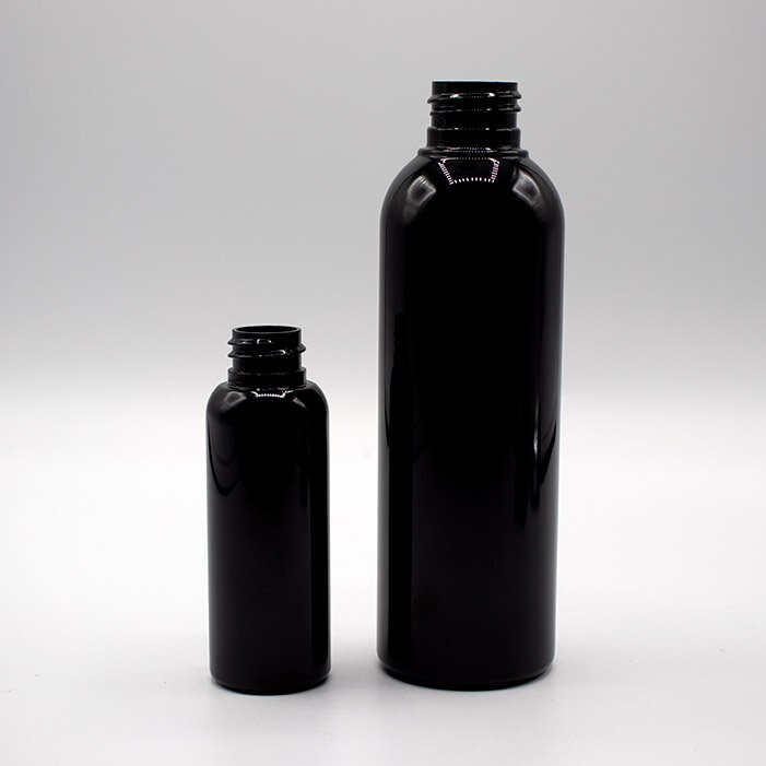 Black PET Tall Boston Bottles & Closures