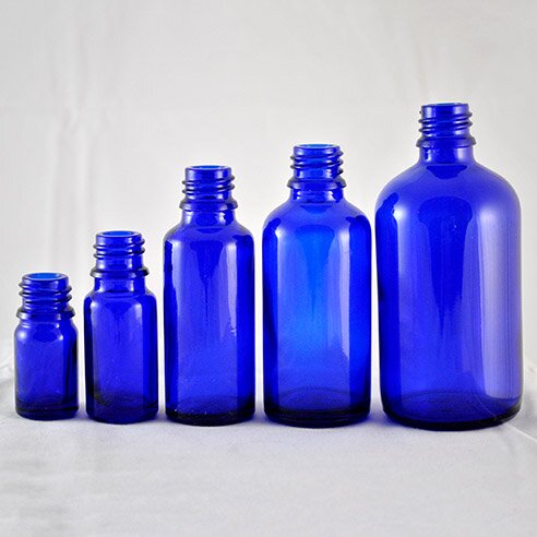 Blue Glass Bottles, Jars & Closures