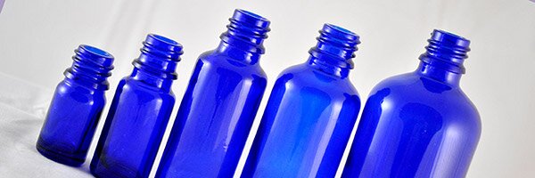 Blue Glass Bottles, Jars & Closures