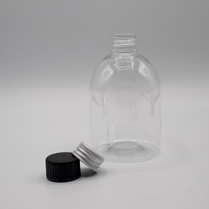 Clear PET Dumpy Boston Style Bottles & Closures