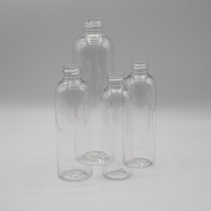 Clear PET Tall Boston Bottles & Closures