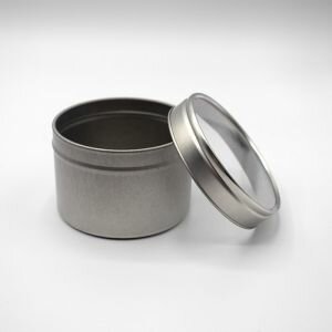 100ml Tin-Plate Tin with Transparent Push-Fit Lid