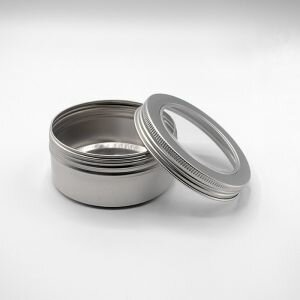 150ml Aluminium Screw-Top Tin with Transparent Windowed Lid