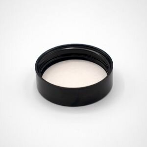 38mm Diameter Wadded Screwcaps for Glass Ointment Jars Black Plastic 