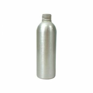 tall silver bottle with a curved top