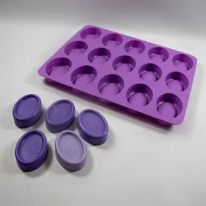 Oval Debossed Mould, Silicone, Set of 15