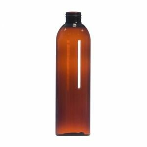 Amber 250ml PET Plastic Tall Boston Bottle (24/410)